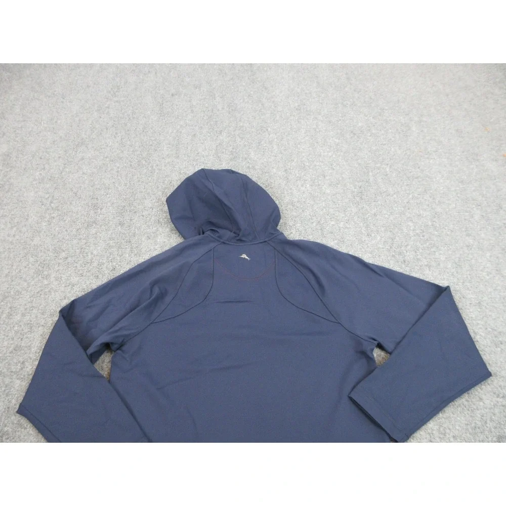 Tommy Bahama Hoodie Mens M Blue 1/4 Zip Pullover Lightweight Sweatshirt